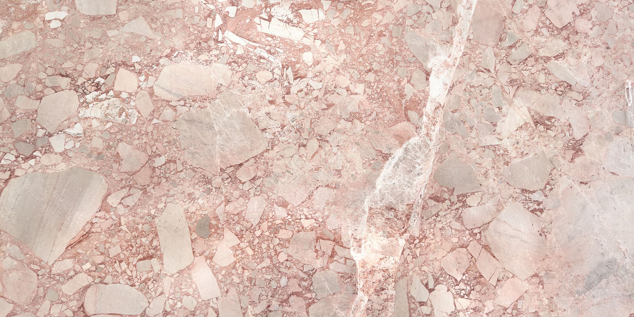 Ruby Dior slab: pink with a pebble-like pattern