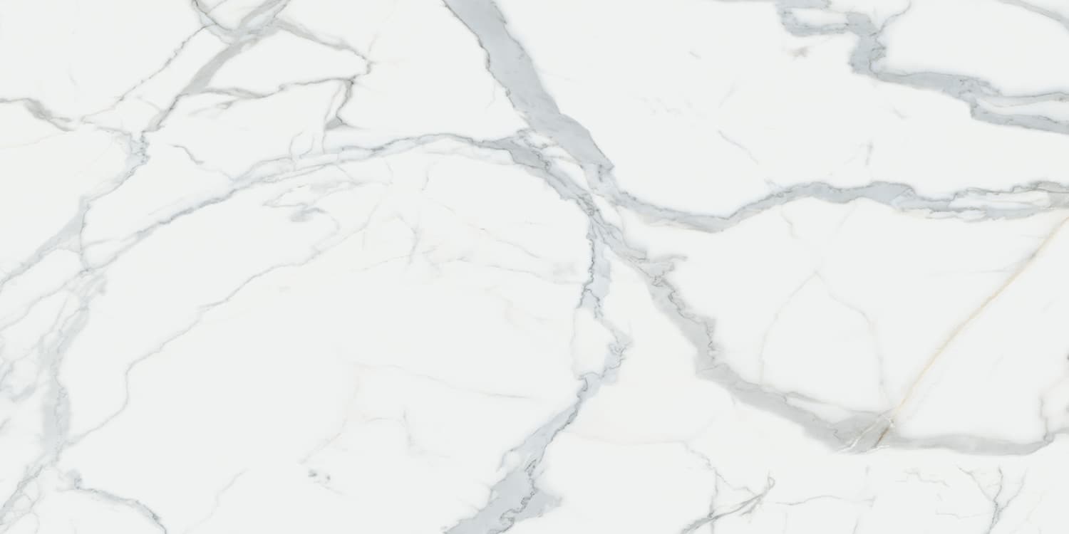 Kalos Bianco slab: white with grey veining
