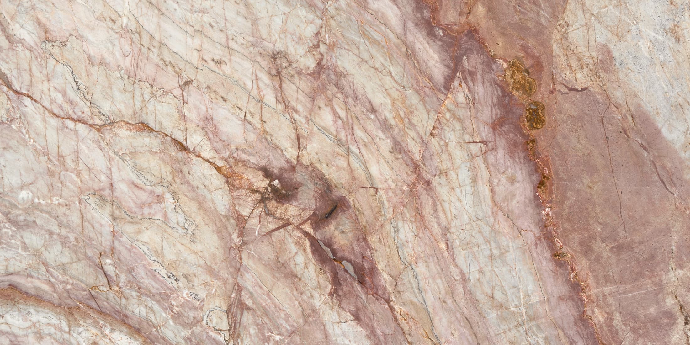 Turkish Delight slab: pink and cream with rust veining